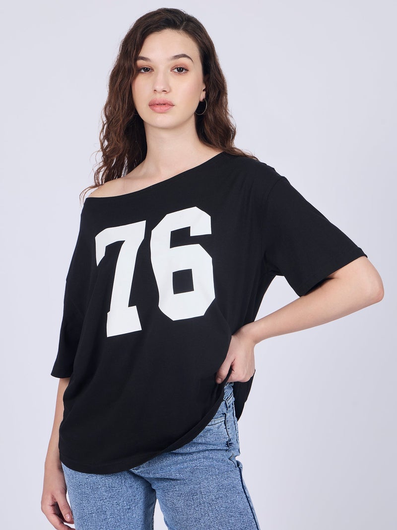 OUTZIDR Black Graphic Oversized T-Shirt - Image 5